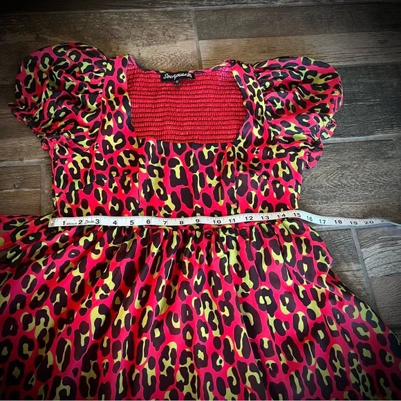 Sourpuss red leopard print dress S - Picture 6 of 10